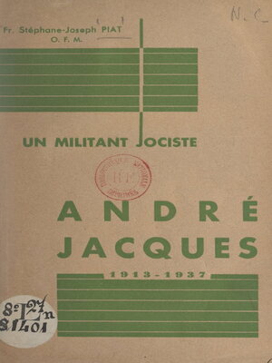 cover image of Un militant jociste